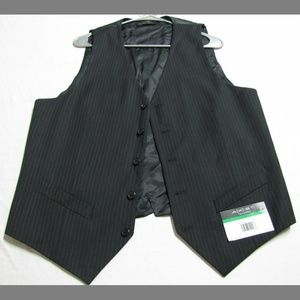 New Sz L Black Stripe AXIST Mens #461 Suit Vest
